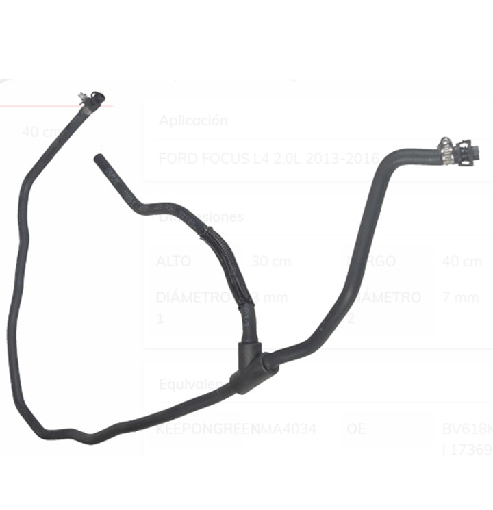 FORD FOCUS 2.0L 2013-2016 | AUTOHULE | MANGUERA | MANGUERA SISTEMA ENFRIAMIENTO | MANGUERA RADIADOR IMPORTADA